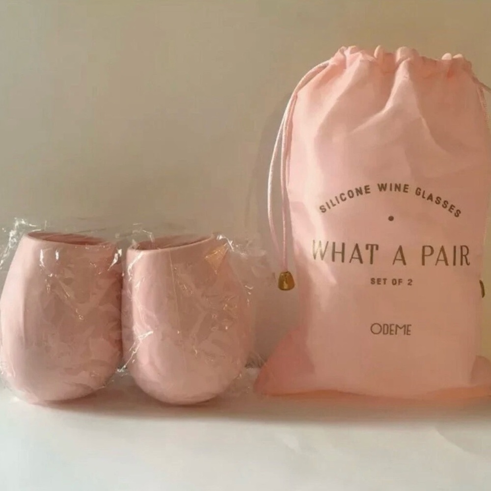 Odeme Blush Silicone Wine Glasses Duo